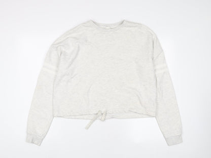 Marks and Spencer Girls Grey Cotton Pullover Sweatshirt Size 15-16 Years Pullover