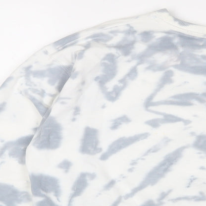 New Look Womens Blue Geometric Cotton Pullover Sweatshirt Size S Pullover
