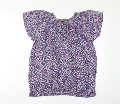 Womens UK Size L Zara Purple Basic T-Shirt