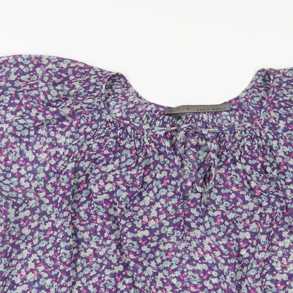 Womens UK Size L Zara Purple Basic T-Shirt