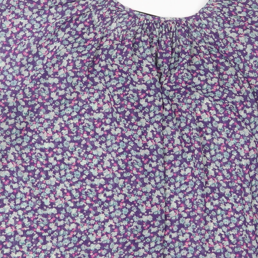 Womens UK Size L Zara Purple Basic T-Shirt