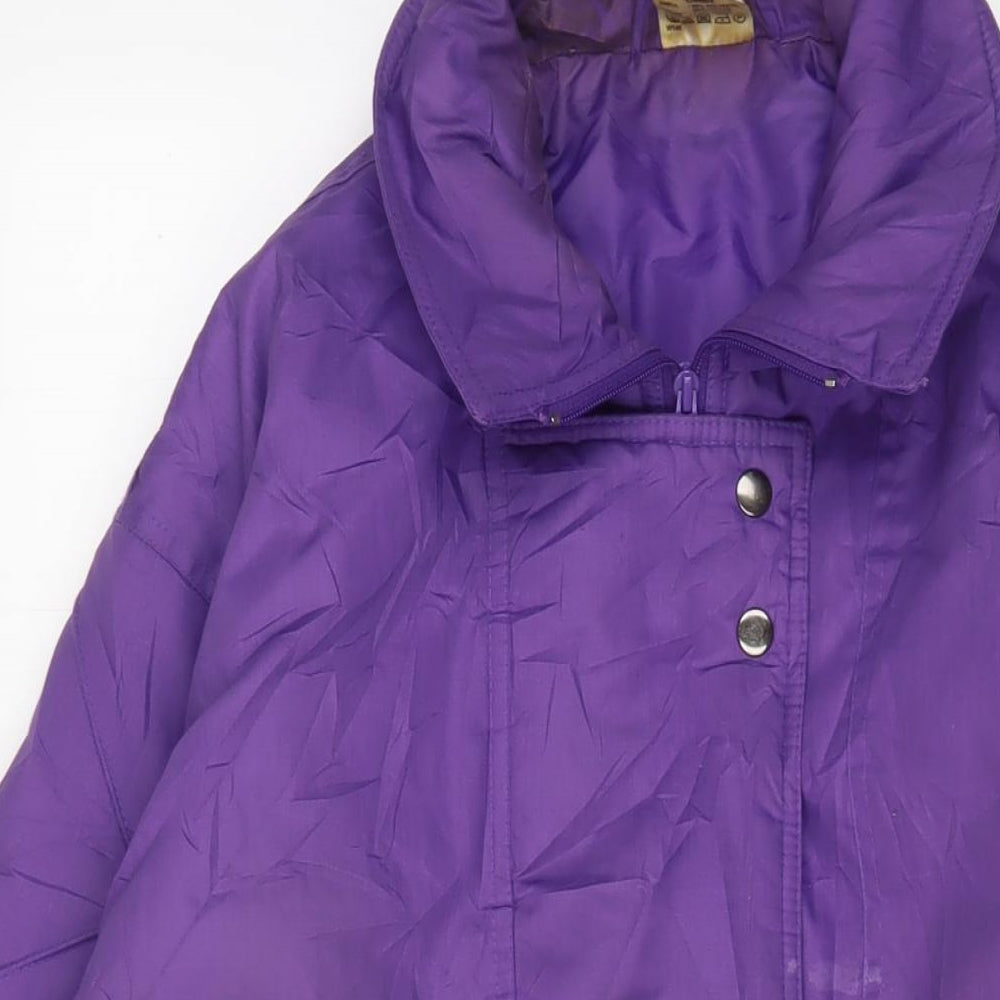 Casual Women Womens Purple Jacket Coat Size 10 Zip - Pockets