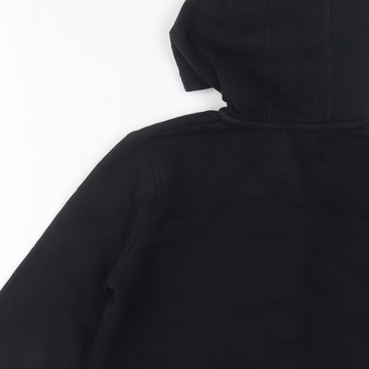 GOODMOVE Boys Black Cotton Full Zip Hoodie Size 7-8 Years Zip