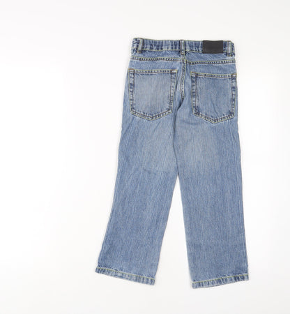Demo Boys Blue Cotton Straight Jeans Size 7 Years L20 in Regular Zip - Adjustable waist