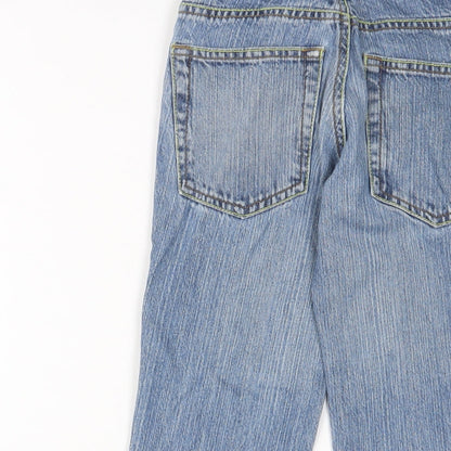 Demo Boys Blue Cotton Straight Jeans Size 7 Years L20 in Regular Zip - Adjustable waist