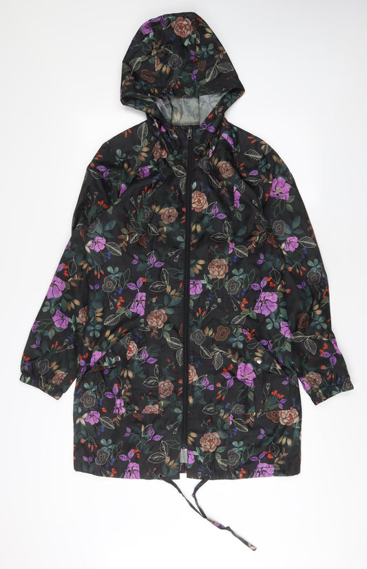 B.You Womens Multicoloured Floral Jacket Size 10 Zip - Pockets