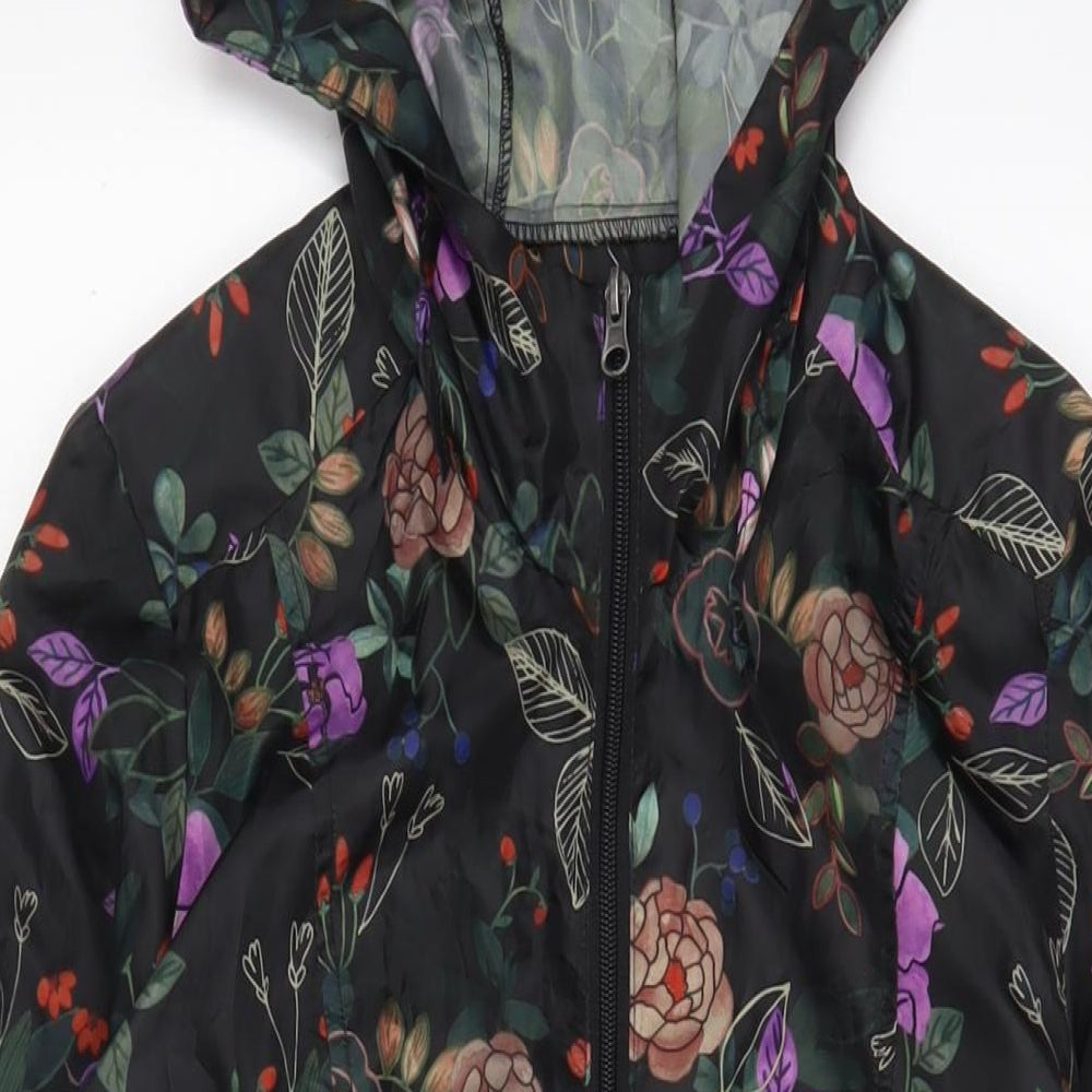 B.You Womens Multicoloured Floral Jacket Size 10 Zip - Pockets