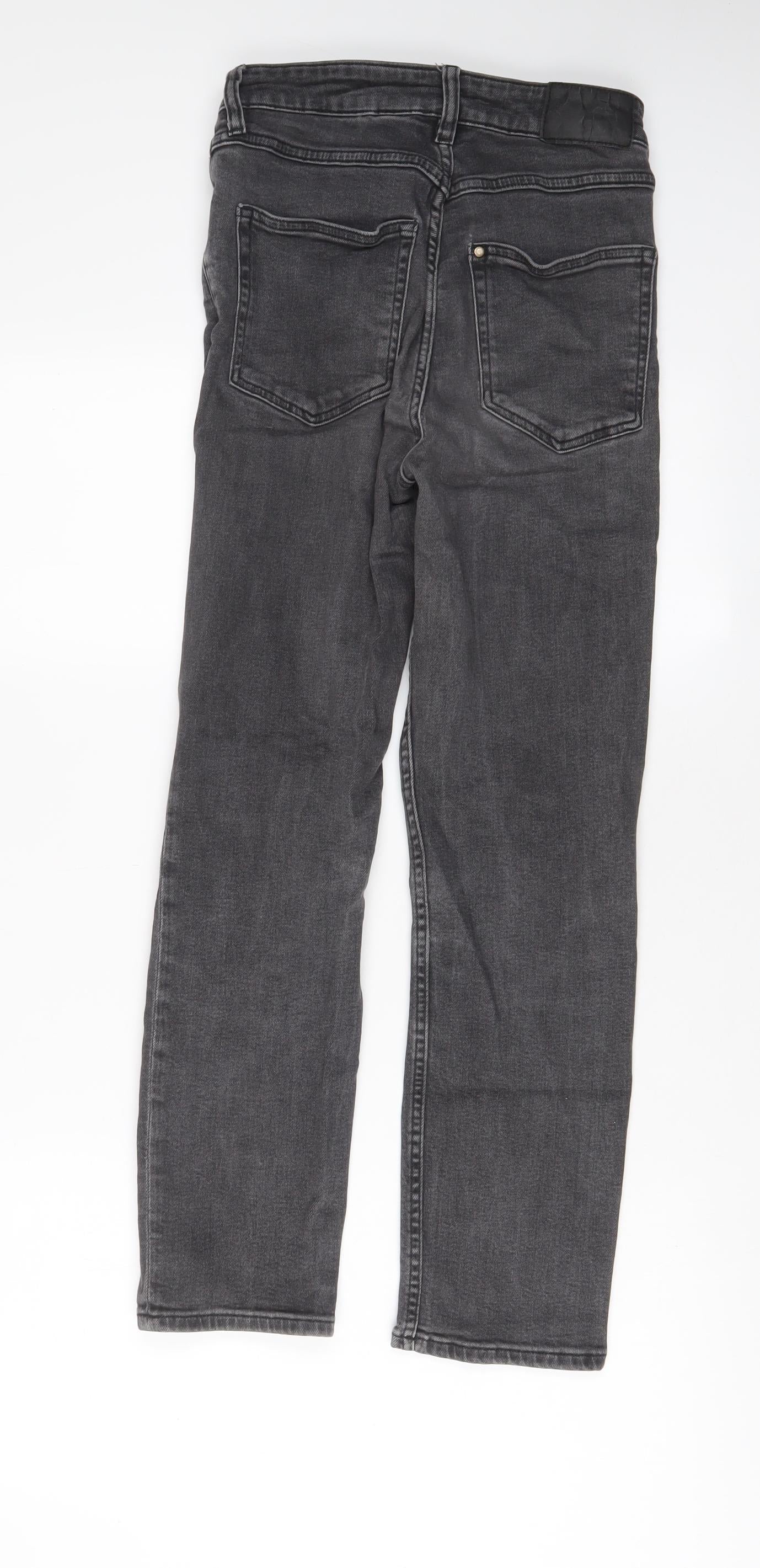Womens UK Size 8 H&M Regular Fit Straight Grey Jeans
