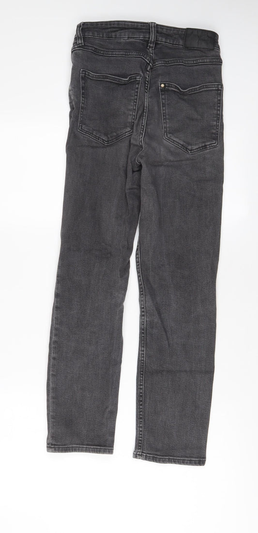 Womens UK Size 8 H&M Regular Fit Straight Grey Jeans