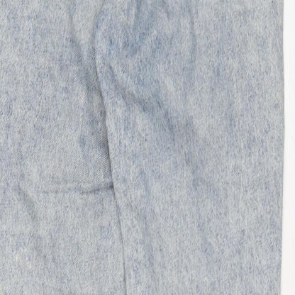 Pull&Bear Womens Blue Cotton Mom Jeans Size 8 L28 in Regular Zip