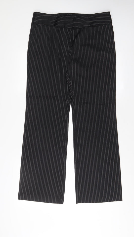 Womens UK Size 14 Etam Regular Fit  Black Trousers