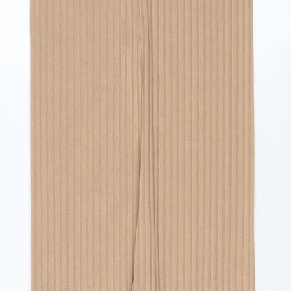 PRETTYLITTLETHING' Womens Beige Polyester Jumpsuit One-Piece Size 8 L30 in Pullover