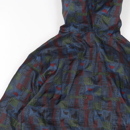 Brand and care label for Avenue boys’ multicoloured geometric jacket, size 7-8, years zip