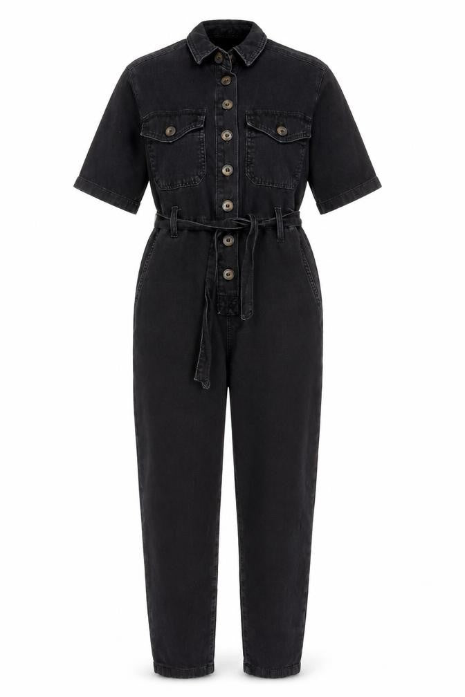 Womens UK Size 6 Denim & Co. One-Piece Black Jumpsuit