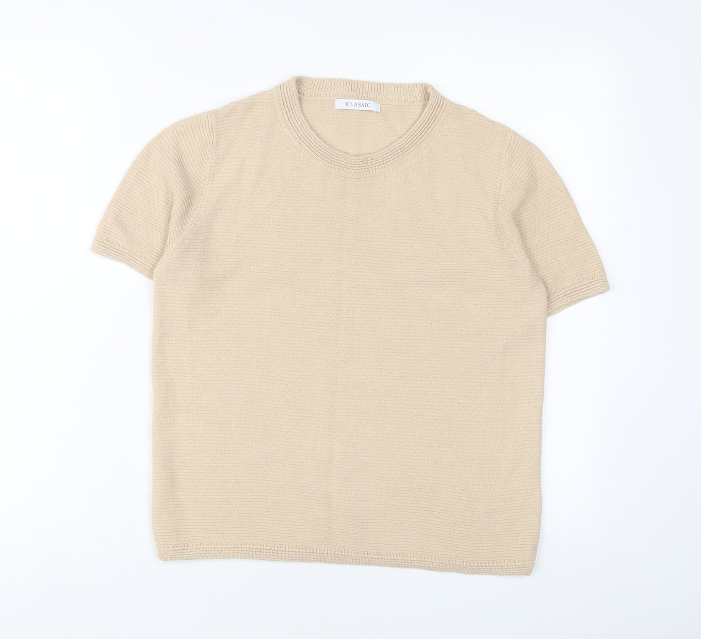 Womens UK Size 10 Classic Beige Pullover Jumper