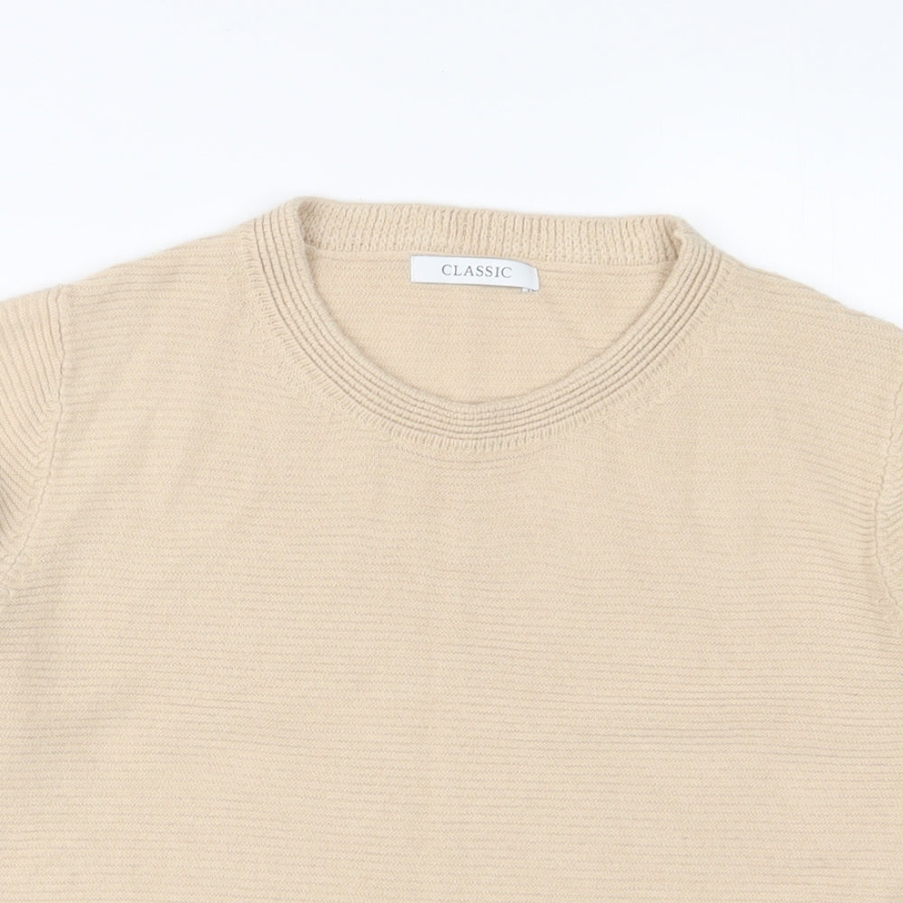 Womens UK Size 10 Classic Beige Pullover Jumper