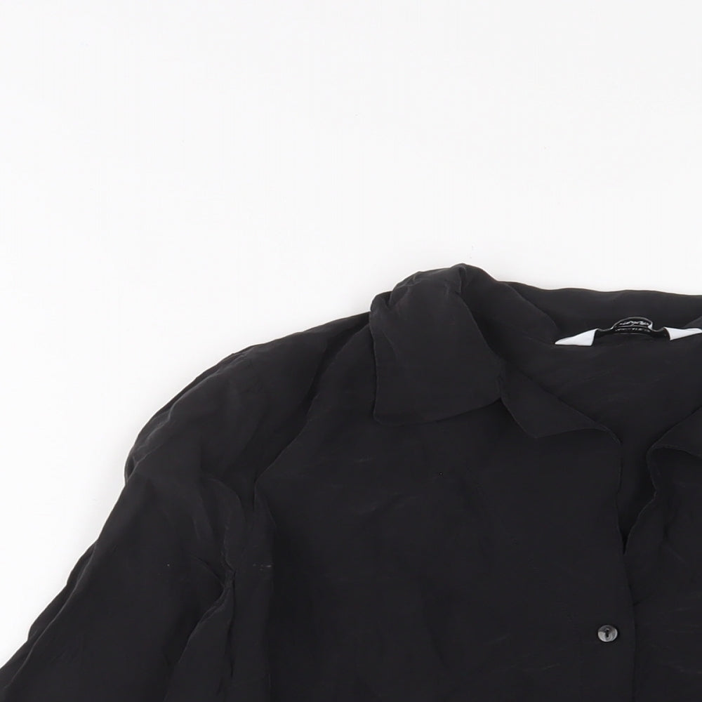 & Other Stories Womens Black Viscose Basic Button-Up Size 10 Collared
