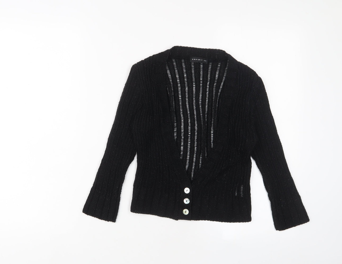 Womens UK Size S Exhibit Black Cardigan Jumper