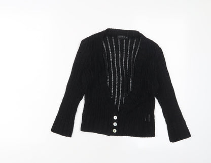 Womens UK Size S Exhibit Black Cardigan Jumper