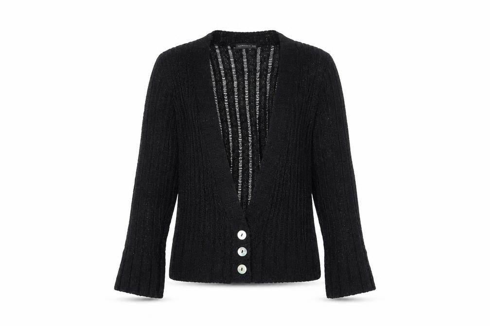Womens UK Size S Exhibit Black Cardigan Jumper