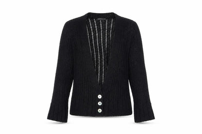 Womens UK Size S Exhibit Black Cardigan Jumper
