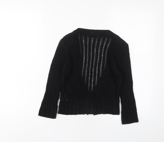 Womens UK Size S Exhibit Black Cardigan Jumper