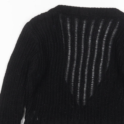 Womens UK Size S Exhibit Black Cardigan Jumper