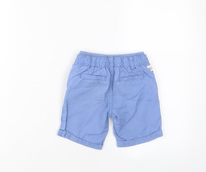 Mothercare Baby Blue Cotton Cropped Trousers Size 18-24 Months Button