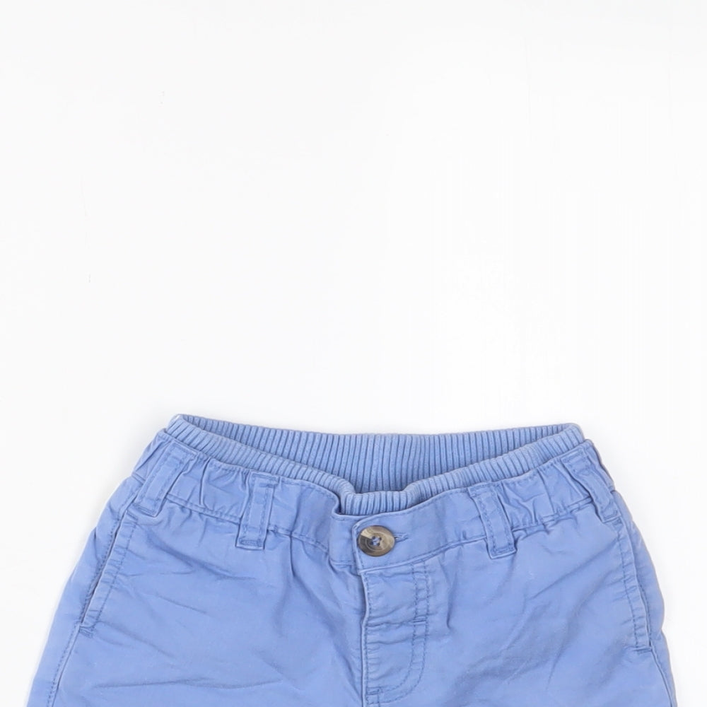 Mothercare Baby Blue Cotton Cropped Trousers Size 18-24 Months Button
