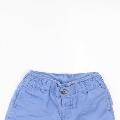 Mothercare Baby Blue Cotton Cropped Trousers Size 18-24 Months Button