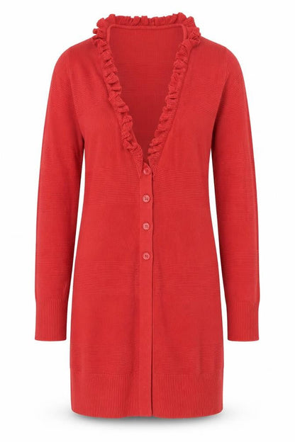 Womens UK Size M ELLE Red Cardigan Jumper