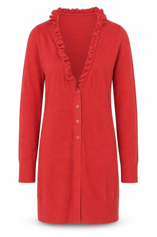 Womens UK Size M ELLE Red Cardigan Jumper