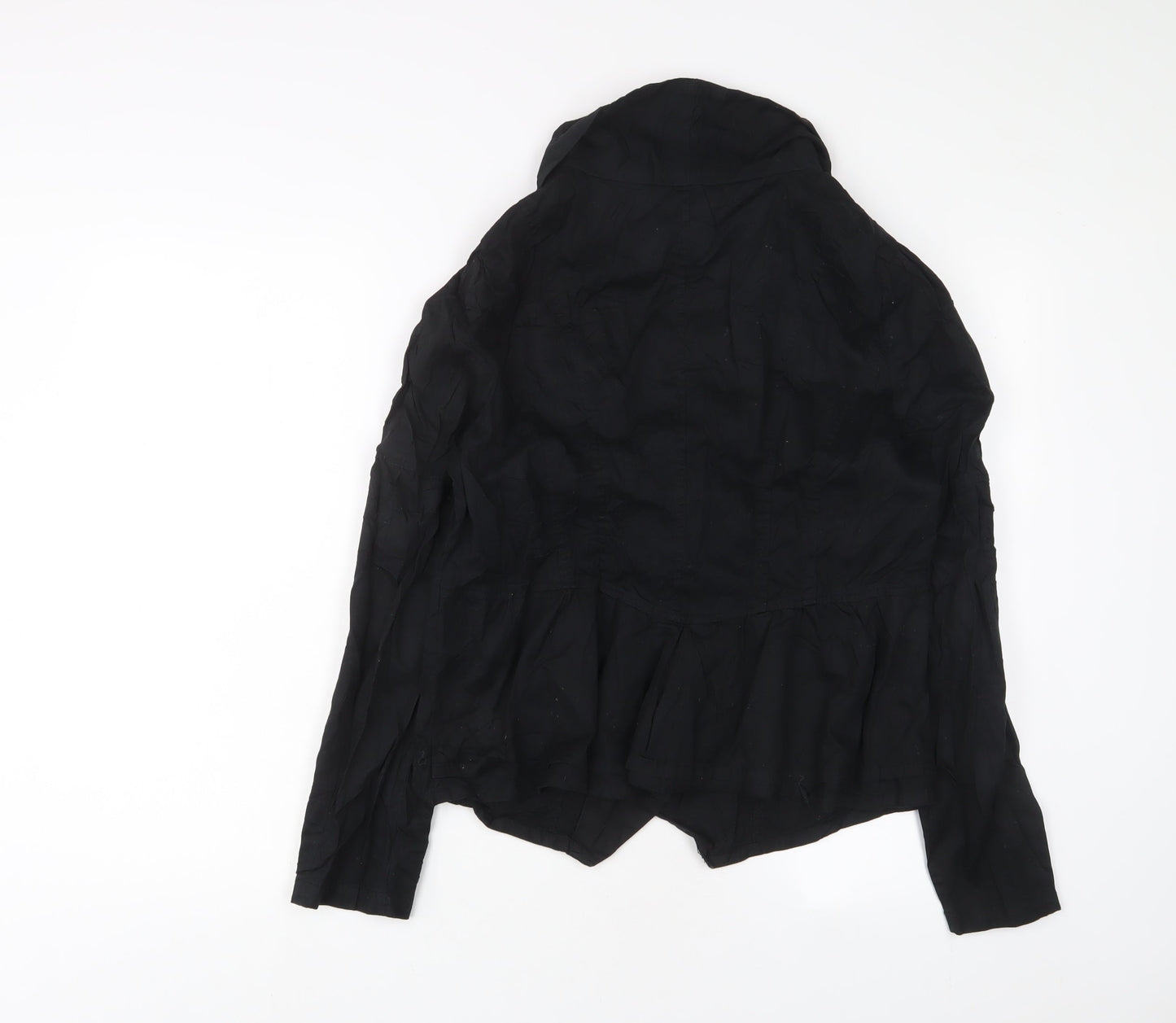 Womens UK Size 16 Dorothy Perkins Black Biker Coat