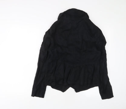 Womens UK Size 16 Dorothy Perkins Black Biker Coat