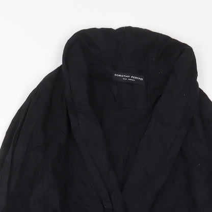 Womens UK Size 16 Dorothy Perkins Black Biker Coat
