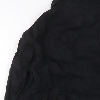 Womens UK Size 16 Dorothy Perkins Black Biker Coat