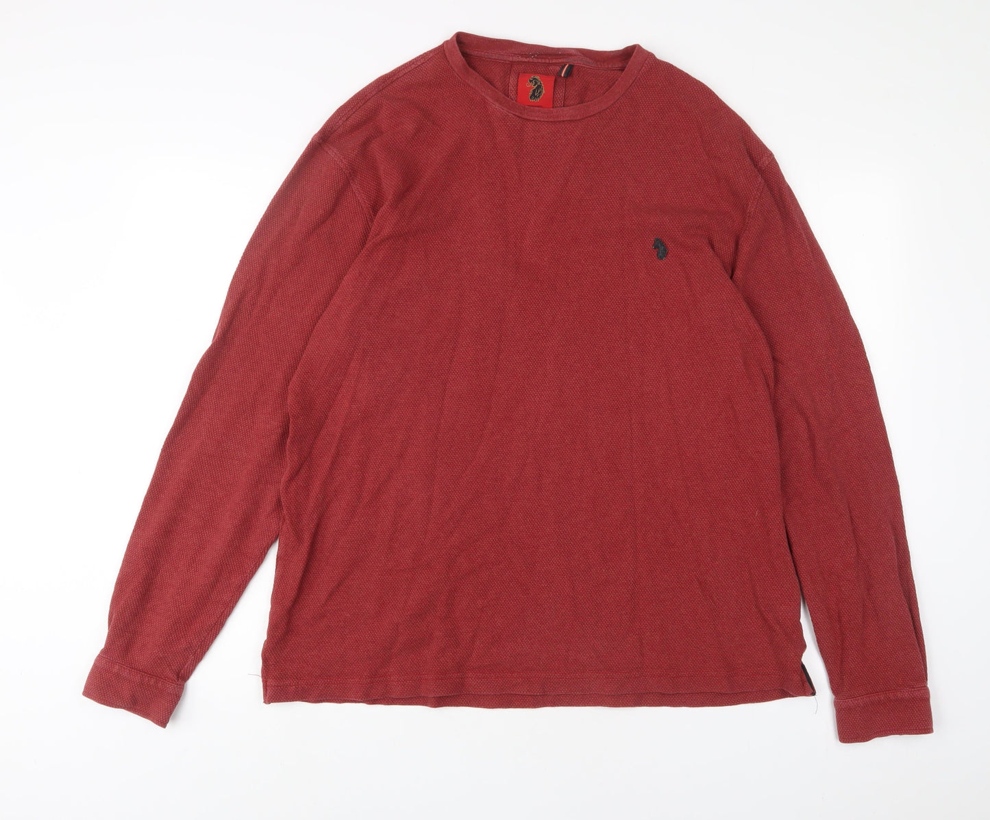 Mens UK Size L Luke Red Pullover Sweatshirt
