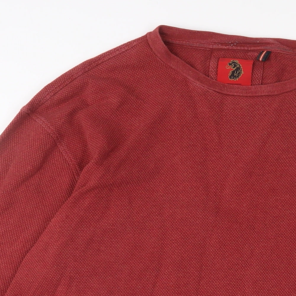 Mens UK Size L Luke Red Pullover Sweatshirt