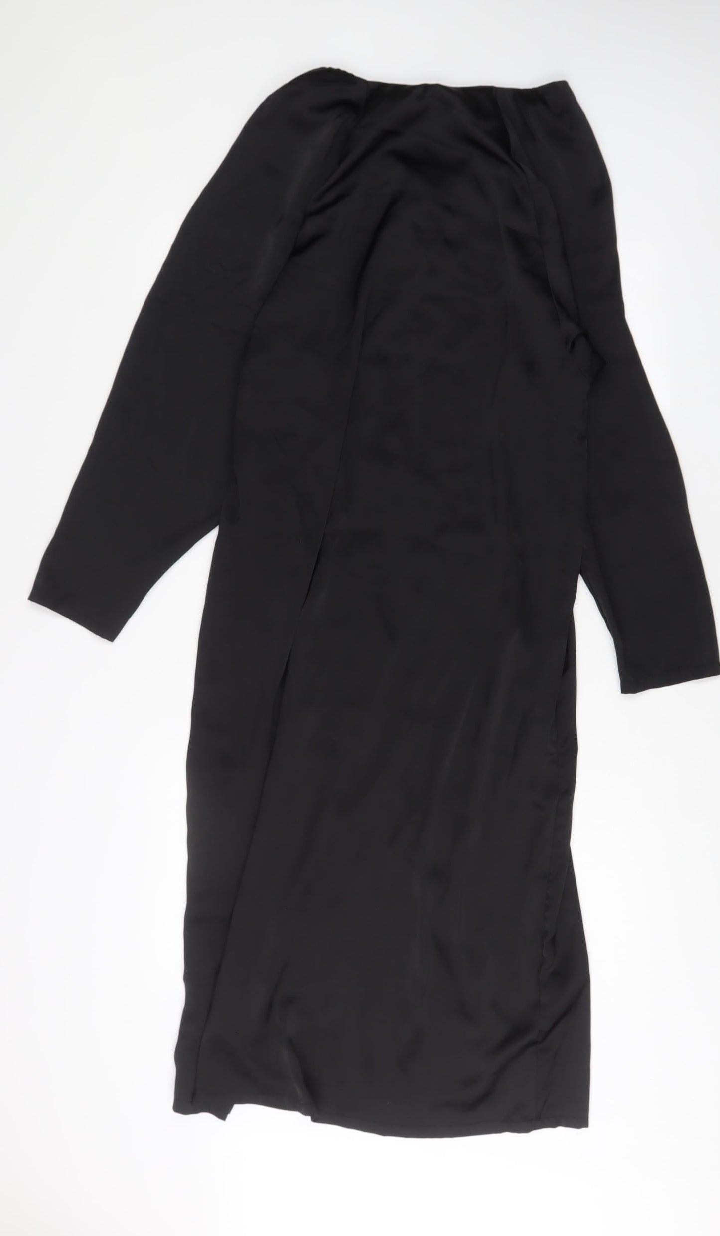 H&M Womens Black Polyester Sheath Size S V-Neck Pullover