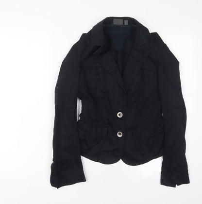 Mexx Womens Black Jacket Blazer Size 8 Button