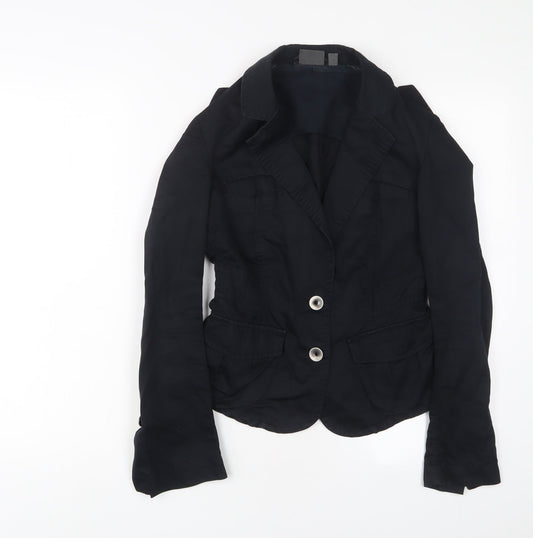 Mexx Womens Black Jacket Blazer Size 8 Button