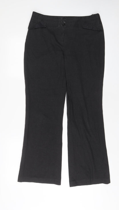 Womens UK Size 12 Marks and Spencer Regular Fit  Grey Trousers