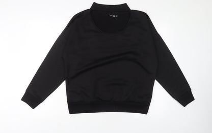 Womens UK Size 14 Boohoo Black Pullover Sweatshirt