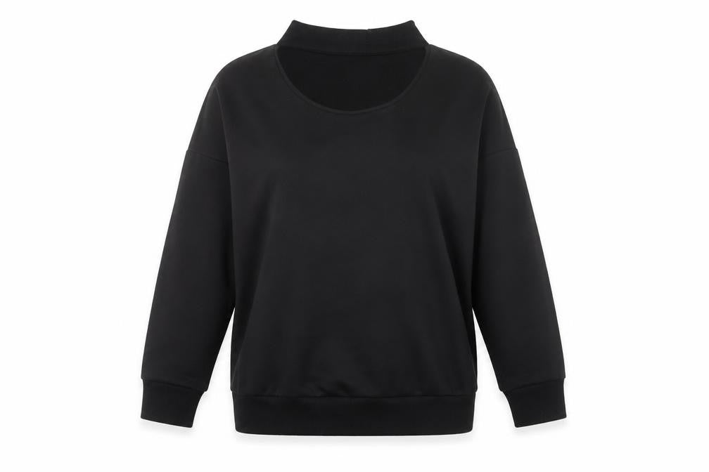 Womens UK Size 14 Boohoo Black Pullover Sweatshirt