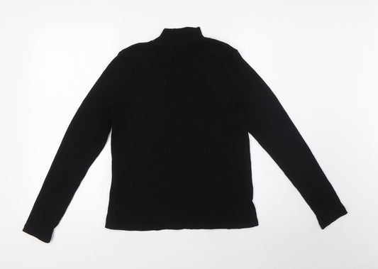 Womens UK Size M Warehouse Black Basic Blouse