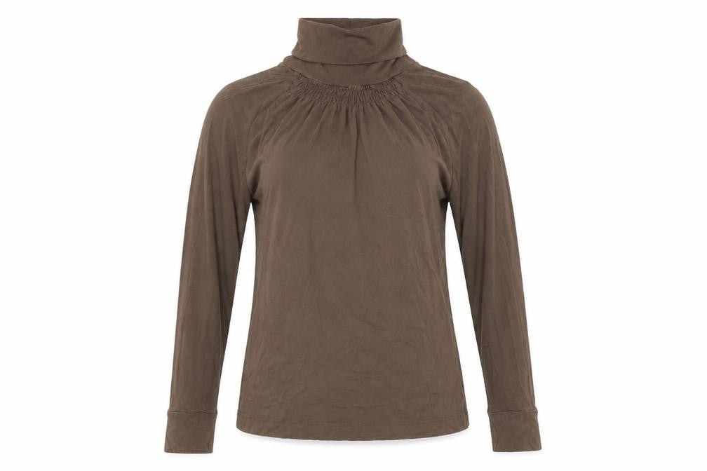 Womens UK Size M Kapalua Brown Basic Blouse