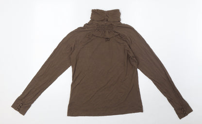 Womens UK Size M Kapalua Brown Basic Blouse