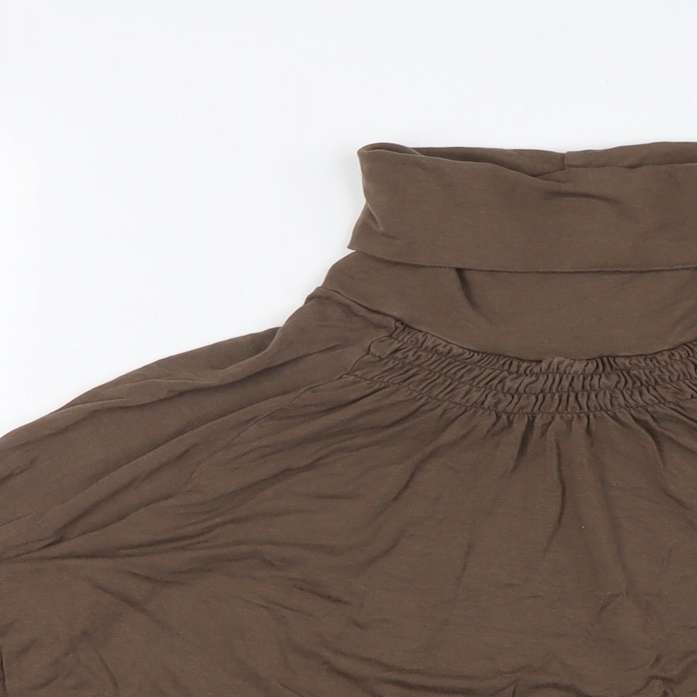 Womens UK Size M Kapalua Brown Basic Blouse