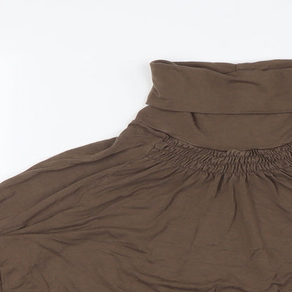 Womens UK Size M Kapalua Brown Basic Blouse