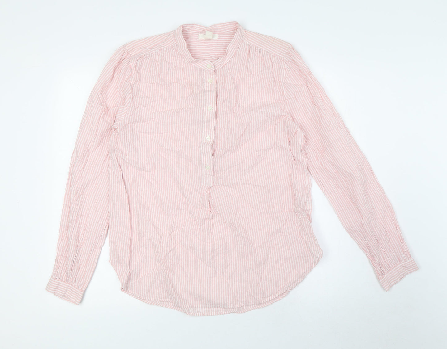 Womens UK Size 6 H&M Pink Basic Button-Up